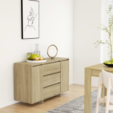 vidaXL sonoma tölgy színű tálalószekrény 3 fiókkal 120 x 41 x 75 cm bútor