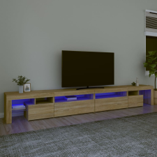 vidaXL sonoma-tölgy színű TV-szekrény LED-lámpákkal 290x36,5x40 cm bútor