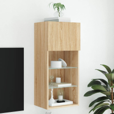 vidaXL sonoma-tölgy színű TV-szekrény LED-lámpákkal 40,5x30x90 cm bútor