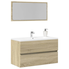 vidaXL sonoma tölgy tükrös fürdőszobaszekrény 80 x 38,5 x 45 cm fürdőszoba bútor