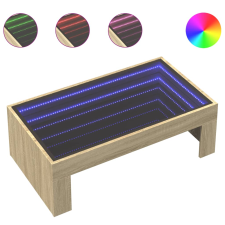 vidaXL sonoma tölgy végtelen hatású LED-es dohányzóasztal 90x50x30 cm (847618) bútor