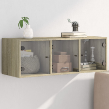 vidaXL sonoma-tölgyszínű faliszekrény üvegajtókkal 102 x 37 x 35 cm bútor