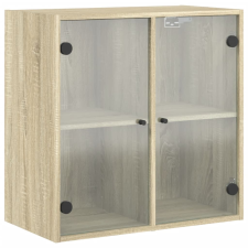 vidaXL sonoma-tölgyszínű faliszekrény üvegajtókkal 68 x 37 x 68,5 cm (836492) bútor