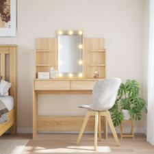 vidaXL sonoma-tölgyszínű fésülködőasztal LED-lámpákkal 96x40x142 cm bútor