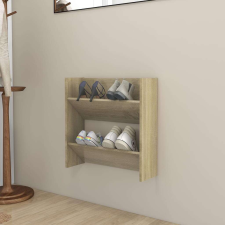 vidaXL sonoma-tölgyszínű forgácslap fali cipősszekrény 60 x 18 x 60 cm bútor