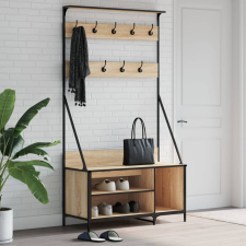 vidaXL sonoma-tölgyszínű ruhafogas cipőpolccal 100x41x184 cm bútor
