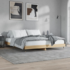 vidaXL sonoma tölgyszínű szerelt fa ágykeret 120 x 200 cm ágy és ágykellék
