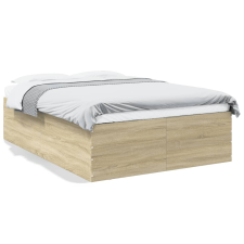 vidaXL sonoma tölgyszínű szerelt fa ágykeret 140x190 cm ágy és ágykellék