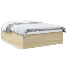 vidaXL sonoma tölgyszínű szerelt fa ágykeret 150 x 200 cm ágy és ágykellék