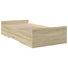 vidaXL sonoma-tölgyszínű szerelt fa ágykeret 90 x 200 cm (3280337) ágy és ágykellék