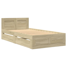 vidaXL sonoma-tölgyszínű szerelt fa ágykeret fejtámlával 90 x 190 cm (3295613) ágy és ágykellék