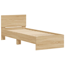 vidaXL sonoma-tölgyszínű szerelt fa ágykeret fejtámlával 90 x 200 cm (838626) ágy és ágykellék