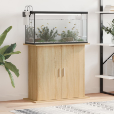 vidaXL Sonoma-tölgyszínű szerelt fa akváriumi állvány 81x36x73 cm halfelszerelések