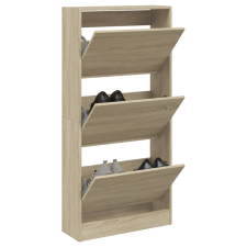 vidaXL sonoma-tölgyszínű szerelt fa cipőszekrény 60 x 21 x 125,5 cm bútor