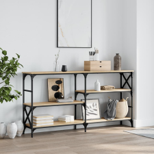 vidaXL sonoma-tölgyszínű szerelt fa dohányzóasztal 150 x 29 x 76,5 cm bútor