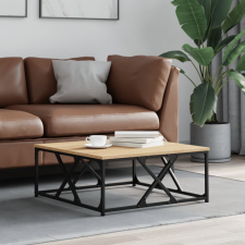 vidaXL sonoma-tölgyszínű szerelt fa dohányzóasztal 70 x 70 x 30 cm bútor
