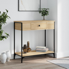 vidaXL sonoma-tölgyszínű szerelt fa dohányzóasztal 75 x 34,5 x 75 cm bútor