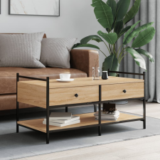 vidaXL sonoma-tölgyszínű szerelt fa dohányzóasztal 99x50x50 cm bútor