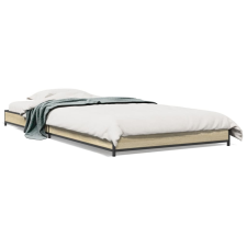 vidaXL sonoma tölgyszínű szerelt fa és fém ágykeret 75 x 190 cm ágy és ágykellék