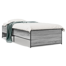 vidaXL sonoma tölgyszínű szerelt fa és fém ágykeret 75 x 190 cm ágy és ágykellék