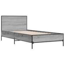 vidaXL sonoma tölgyszínű szerelt fa és fém ágykeret 75 x 190 cm (845560) ágy és ágykellék