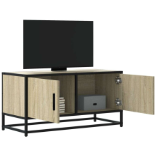 vidaXL sonoma tölgyszínű szerelt fa és fém TV-szekrény 80x34,5x40 cm bútor