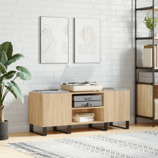 vidaXL sonoma-tölgyszínű szerelt fa hanglemezszekrény 121x38x48 cm bútor