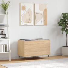 vidaXL sonoma-tölgyszínű szerelt fa hanglemezszekrény 74,5x38x48 cm bútor