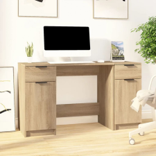 vidaXL Sonoma-tölgyszínű szerelt fa íróasztal szekrénnyel (3115910) íróasztal