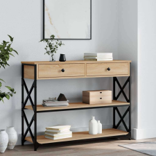 vidaXL sonoma-tölgyszínű szerelt fa tálalóasztal 100x28x75 cm bútor