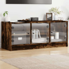 vidaXL sonoma-tölgyszínű TV-szekrény üvegajtókkal 102 x 37 x 42 cm bútor