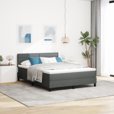 vidaXL Sötét szürke boxspring ágy matraccal 140x200 cm szövet ágy és ágykellék