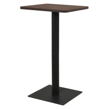 vidaXL sötétbarna fa és acél bisztróasztal 60x60x107 cm bútor