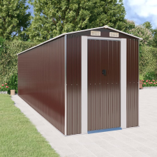 vidaXL sötétbarna horganyzott acél kerti fészer 192 x 689 x 223 cm kerti tárolás