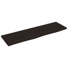 vidaXL sötétbarna kezelt tömör tölgyfa fali polc 100x30x2 cm (363800) bútor