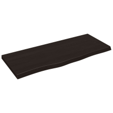 vidaXL sötétbarna kezelt tömör tölgyfa fali polc 100x40x(2-4) cm bútor
