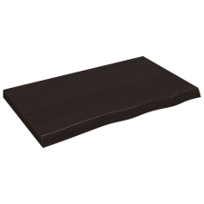 vidaXL sötétbarna kezelt tömör tölgyfa fali polc 100x60x(2-6) cm bútor