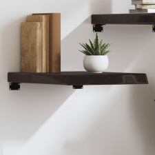 vidaXL sötétbarna kezelt tömör tölgyfa fali polc 40x60x(2-6) cm bútor