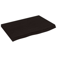 vidaXL sötétbarna kezelt tömör tölgyfa fali polc 60x40x(2-4) cm bútor