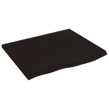 vidaXL sötétbarna kezelt tömör tölgyfa fali polc 60x50x2 cm (363770) bútor
