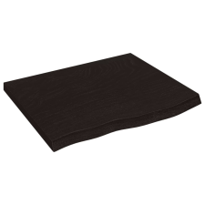 vidaXL sötétbarna kezelt tömör tölgyfa fali polc 60x50x(2-4) cm bútor