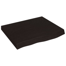 vidaXL sötétbarna kezelt tömör tölgyfa fali polc 60x50x(2-6) cm (363772) bútor