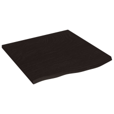 vidaXL sötétbarna kezelt tömör tölgyfa fali polc 60x60x2 cm (363773) bútor