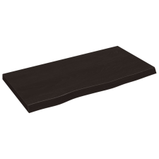 vidaXL sötétbarna kezelt tömör tölgyfa fali polc 80x40x(2-4) cm (363786) bútor