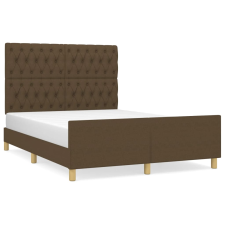 vidaXL sötétbarna szövet ágykeret fejtámlával 140 x 190 cm (3125295) ágy és ágykellék