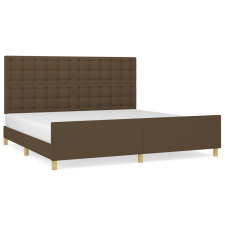 vidaXL sötétbarna szövet ágykeret fejtámlával 200 x 200 cm (3125408) ágy és ágykellék
