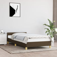 vidaXL sötétbarna szövet ágykeret fejtámlával 90 x 190 cm ágy és ágykellék