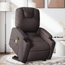 vidaXL sötétbarna szövet dönthető masszázs- és állófotel bútor