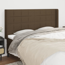 vidaXL sötétbarna szövet fejtámla szárnyakkal 203x16x118/128 cm ágy és ágykellék