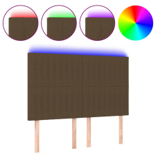 vidaXL sötétbarna szövet LED-es fejtámla 144x5x118/128 cm (3122663) ágy és ágykellék
